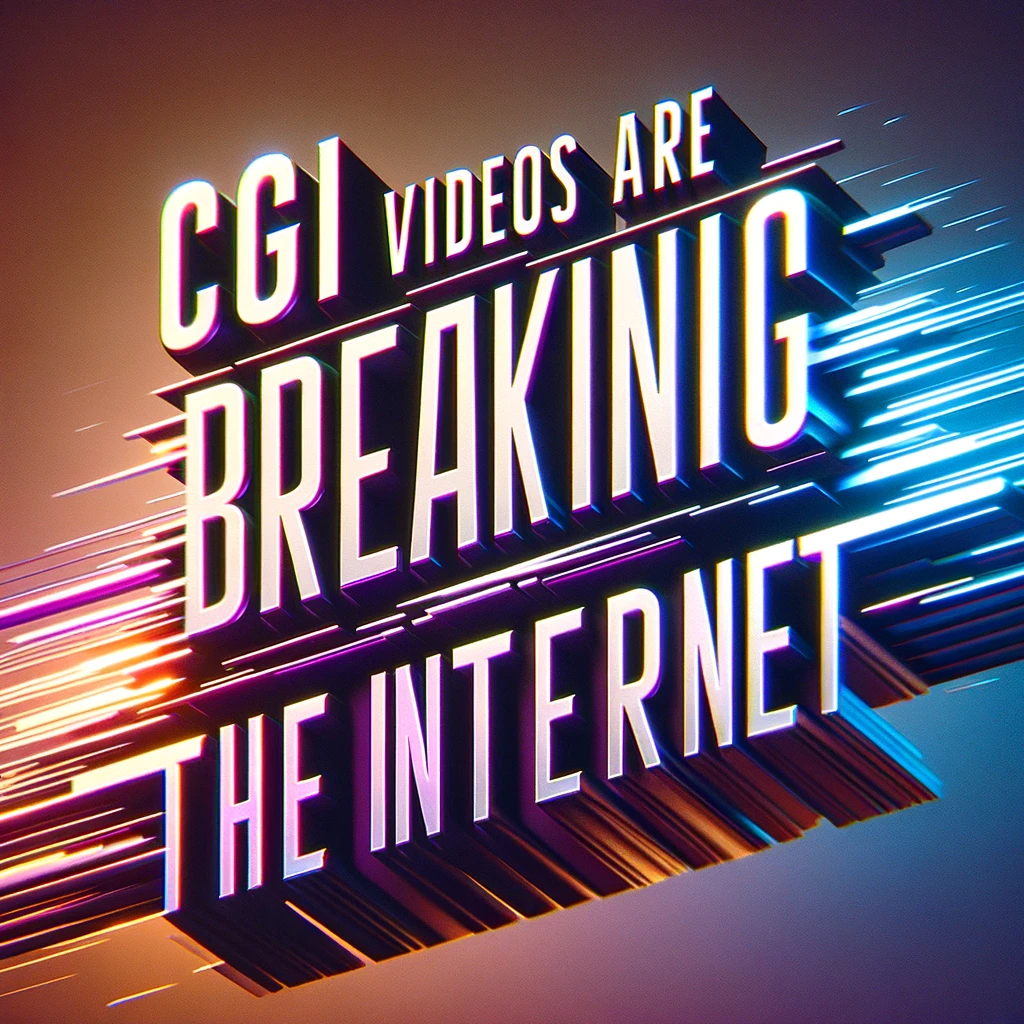 Kinetic text saying CGI videos are breaking the internet