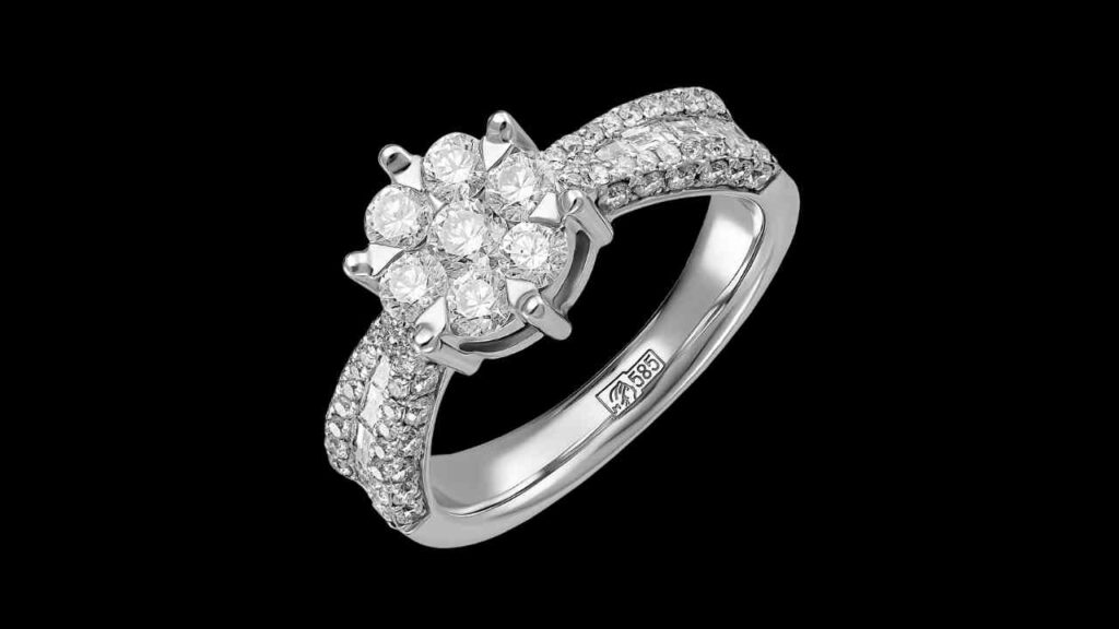 Diamond engagement ring CGI render – Jewelry CGI service by Anemative